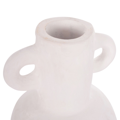 Vazo dekorative Clayvon HM4406, terrakotë, 20cm, e bardhë