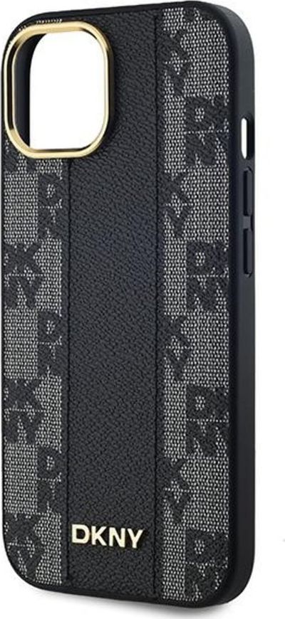Mbrojtëse telefoni Guess për iPhone 13 14 15, 6.1", hardcase lëkurë me MagSafe, e zezë