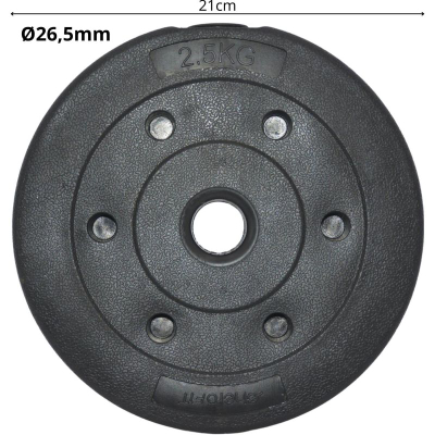Disk peshe EB Fit 2.5 kg, beton, diametër 28 mm, i zi