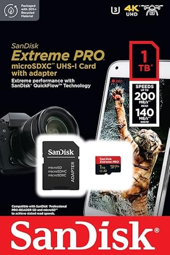 Kartë memorje SanDisk Extreme PRO microSDXC, 1TB, A2 V30 U3, e zezë