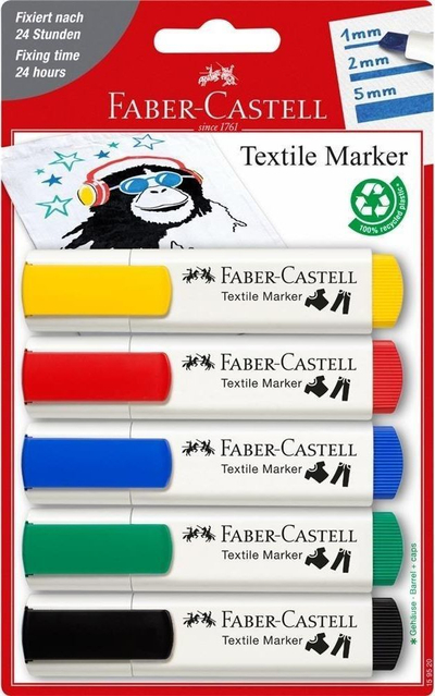 Markera Faber-Castell, 5 copë, shumëngjyrësh