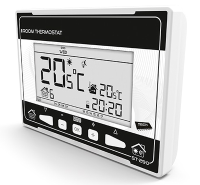 Termostat dhome Tech ST-290 V3, programues, ekran dixhital, i bardhë
