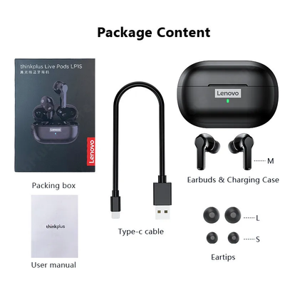 Dëgjuese Lenovo LivePods LP1S, të zeza