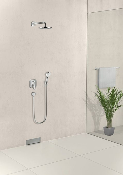 Dush dore Hansgrohe Crometta 1jet 26331400, Ø100mm, një rrymë, krom e bardhë