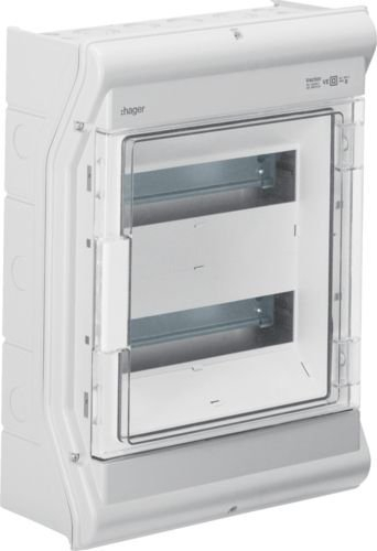 Kuti shpërndarje Hager Vector VE212PN, 2x12 module, IP65, që s’e ha dielli (UV rezistente)
