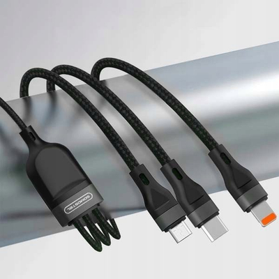 Kabllo karikimi Somostel SMS-BW13 3n1, 1.2m, 2.1A 10W, e zezë