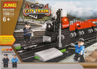Lodrë konstruktore Jumei City Train 81002, 158 pjesë, 25 x 18 cm, shumëngjyrëshe