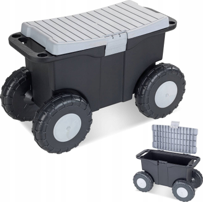 Karrocë kopshti Maximex Garden Cart XXL, ulëse me hapësirë ruajtjeje 15L, jeshile