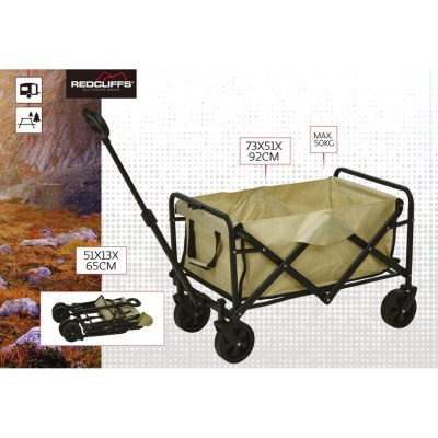 Karrocë palosëse plazhi Redcliffs Tourist Beach Wagon, 75x52x48cm, bezhë