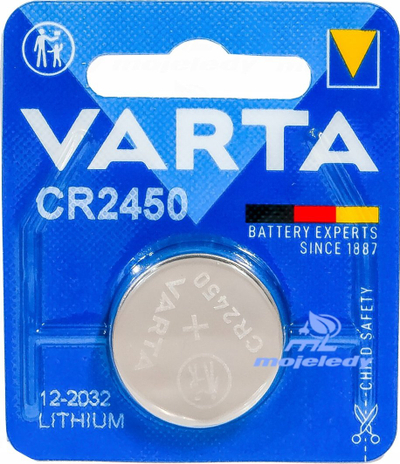 Bateri litium Varta CR2450, 3V, monedhë, argjendtë
