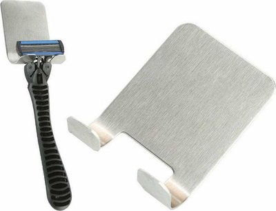 Mbajtëse muri për brisk rroje AG544A, çelik inox, ngjitës vetëngjitës, ngjyrë krom