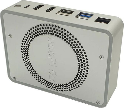 Kuti metalike Radxa RS119 Desktop Case, për Rock Pi, ventilim i integruar, argjendtë