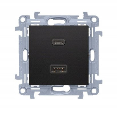 Karikues muri Kontakt-Simon Simon 10, USB A+C, 30W Quick Charge 3.0, i zi mat