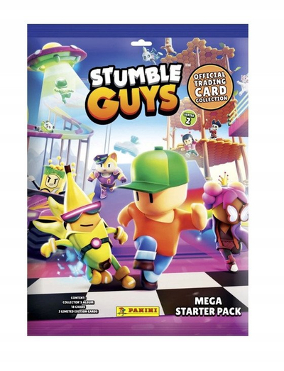 Пак колекционерски Панини Stumble Guys 2 Launch Pack, официјален албум, пакување колекционерски картички, многубоен