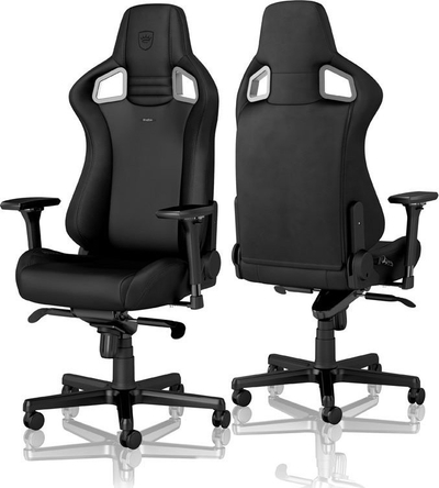 Гејминг столица noblechairs EPIC Black Edition, 4D потпирачи, до 120 kg, црна