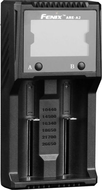 Karikues baterish Fenix ARE-A2, 2 kanale, ekran LCD, i zi
