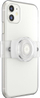 Mbajtëse telefoni Popsockets PopGrip Slide Stretch Clear on White, rrëshqitëse, e tejdukshme, e bardhë