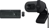 Set tastierë dhe maus me kamerë Logitech MK545 Advanced Brio 100, pa kabllo, Full HD 1080p, i zi