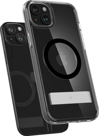 Mbulesë telefoni Spigen Ultra Hybrid S MagSafe, për iPhone 15 Plus, transparente, e zezë