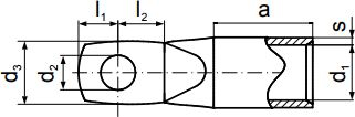 Terminal bakri Erko KCZ 12-185, përçues 185mm², vidë M12, i kallajuar