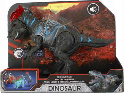 Lodër dinosauri Mega Creative Functional, me drita, me zëra, gri me të kuqe