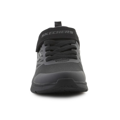 Këpucë sportive Skechers Microspec Texlor Jr 403770L, rrjetë që merr frymë, mbyllje me ngjitëse, të zeza