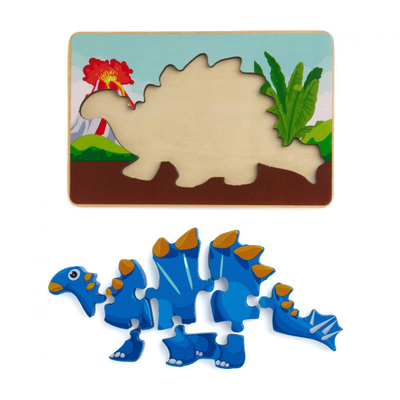 Puzzle druri Momki Jiangosaurus, 8 pjesë, 3+ vjeç, blu
