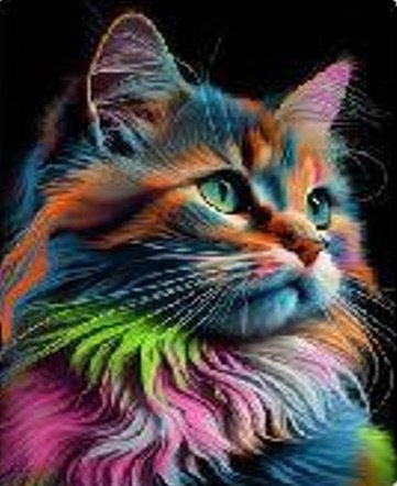 Set mozaik me diamante Norimpex Cat in Colors NO-2000107, 40 x 30 cm, shumëngjyrësh