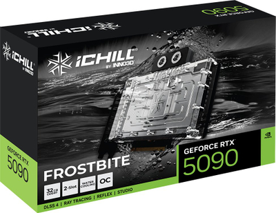 Kartë grafike INNO3D GeForce RTX 5090 iCHILL FROSTBITE OC, 32GB GDDR7, Blackwell