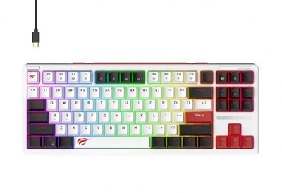 Гејминг тастатура Havit KB902L, механичка 88 тастери, RGB, црно-црвена