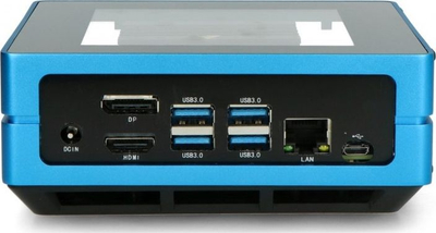 Kuti minikompjuteri Seeedstudio ReComputer 114992152, kornizë metalike, panel xhami transparent, blu