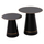 Set tavolina për kafe Balli Φ50&Φ40cm (HM9996), zezë