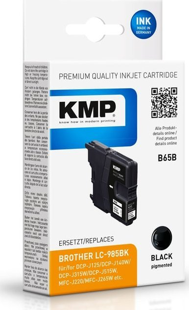 Patronë boje KMP B65B, me pigment, 6.2 ml, e zezë