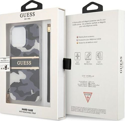 Kapak telefoni Guess Camo Strap GUHCP13XKCABBK, për iPhone 13 Pro Max 6.7", hardcase, i zi