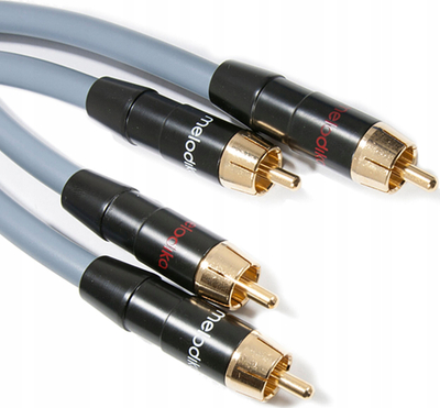 Kabllo audio Melodika MD2R120G, 2 RCA në 2 RCA, 12m, gunmetal