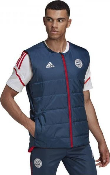 Jelek adidas Bayern Padded Vest M HG1132, i mbushur, i dyanshëm, blu e errët e kuqe