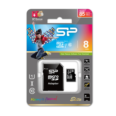 Kartë memorje Silicon Power Elite, 8GB, microSDHC, Class 10