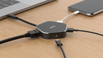 Stacion dokimi USB C D Link DUB M420, 4 në 1, HDMI 4K, gri