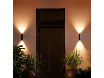 Llambë muri për jashtë Philips Hue Appear, set 2 copë, smart RGB, e zezë
