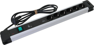 Prizë zgjatues Dehn SFL Protector SFL PRO 6X, 6 dalje SCHUKO, mbrojtje nga mbingarkesa, argjendtë e zezë