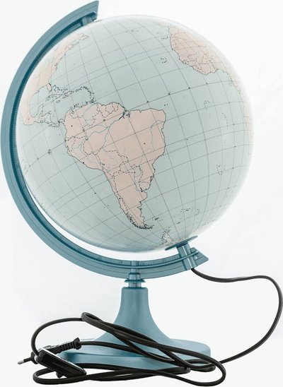 Едукативен глобус Globe 250 Contour, 25cm, со осветлување, бел