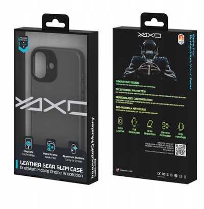 Mbulesë telefoni YAXO Leather Gear Slim Case për iPhone 17, me MagSafe, gri