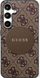 Mbështjellës Guess 4G Round Patch Classic Logo MagSafe, për Samsung Galaxy S25 Plus, lëkurë eko, transparent