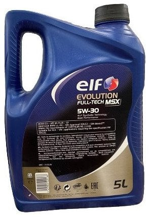 Vaj motori Elf Evolution Full-Tech MSX, 5W30, 5L