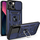 Mbulesë telefoni Hybrid Armor Camshield për iPhone 13, unazë 360°, magnetike, blu metalike