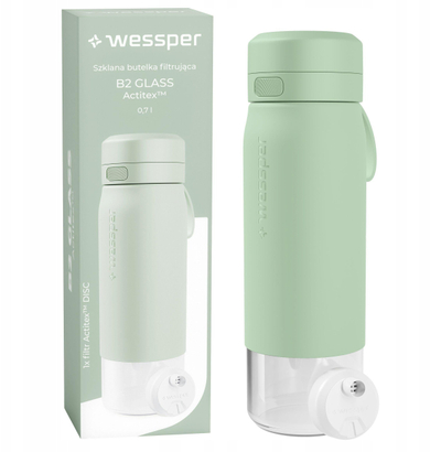 Shishe filtruese uji Wessper B2 Glass Actitex, 0.7L, xham borosilikat, mente