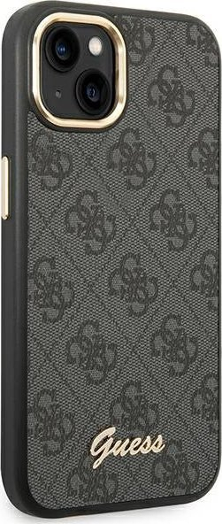 Futrollë telefoni Guess 4G Vintage Gold Logo për iPhone 14 Plus 6.7", e zezë