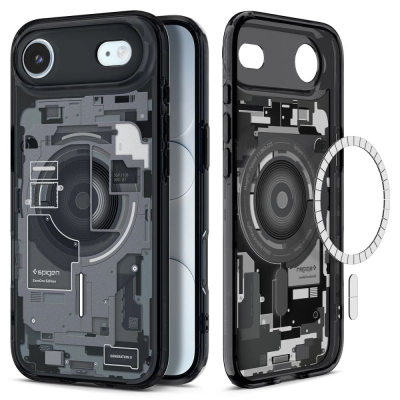 Kapak telefoni Spigen Ultra Hybrid Zero One MagSafe, për iPhone 17 Air Pro, transparent i zi
