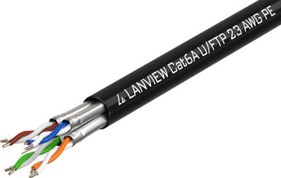 Kabllo rrjeti Lanview LVN122445, Cat6a U/UTP, 500 m, e zezë
