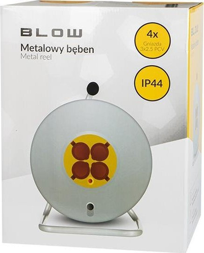 Zgjatues elektrik me bobinë Blow Metal Reel, 50m, 3x2.5mm², i zi
